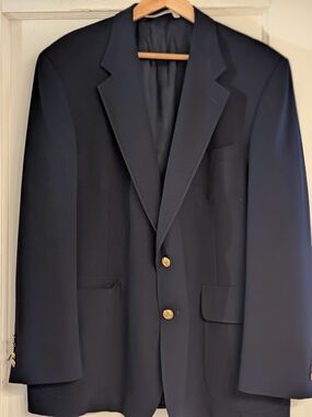 Lands' End Men's Navy Sport Coat with Gold Buttons